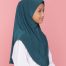 Tudung Sekolah Soft Awning Half Scuba - Hijau Gelap