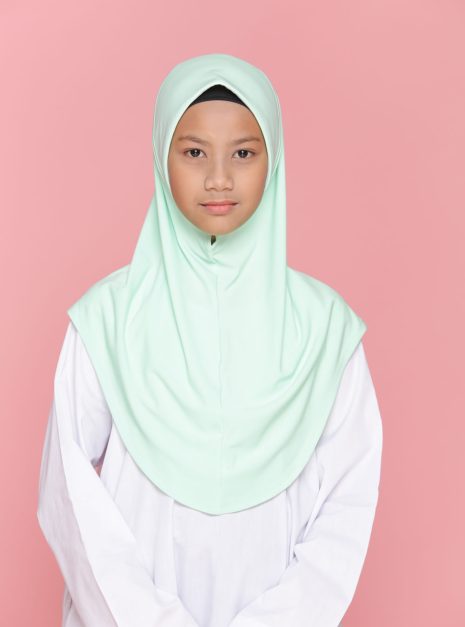 Tudung Sekolah Soft Awning Half Scuba - Hijau Pengawas