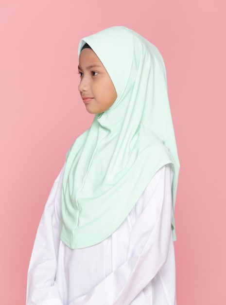 Tudung Sekolah Soft Awning Half Scuba - Hijau Pengawas