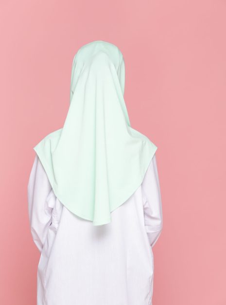 Tudung Sekolah Soft Awning Half Scuba - Hijau Pengawas