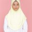 Tudung Sekolah Soft Awning Half Scuba - Kuning Cair