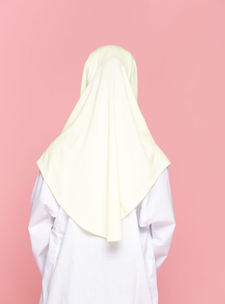 Tudung Sekolah Soft Awning Half Scuba - Kuning Cair