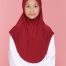 Tudung Sekolah Soft Awning Half Scuba - Maroon