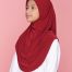 Tudung Sekolah Soft Awning Half Scuba - Maroon