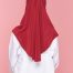 Tudung Sekolah Soft Awning Half Scuba - Maroon