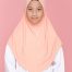 Tudung Sekolah Soft Awning Half Scuba - Peach
