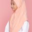 Tudung Sekolah Soft Awning Half Scuba - Peach
