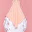 Tudung Sekolah Soft Awning Half Scuba - Peach