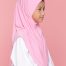 Tudung Sekolah Soft Awning Half Scuba - Pink