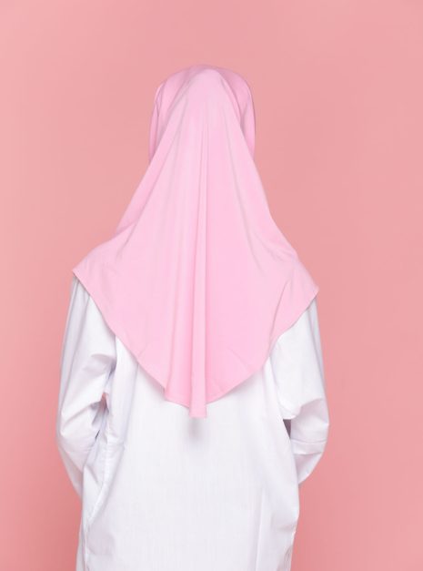 Tudung Sekolah Soft Awning Half Scuba - Pink