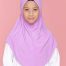 Tudung Sekolah Soft Awning Half Scuba - Purple Cair
