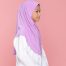 Tudung Sekolah Soft Awning Half Scuba - Purple Cair
