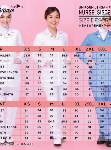 LONG SLEEVE NURSE TOP (BAJU SAHAJA) - CLEARANCE