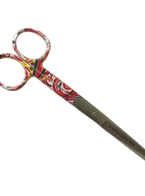 Dressing Scissor Blunt/Sharp Red Swirl