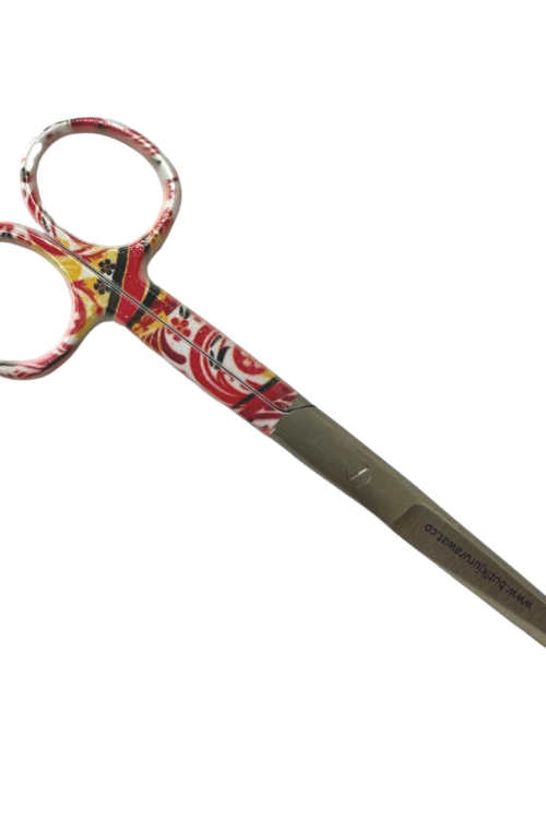 Dressing Scissor Blunt/Sharp Red Swirl