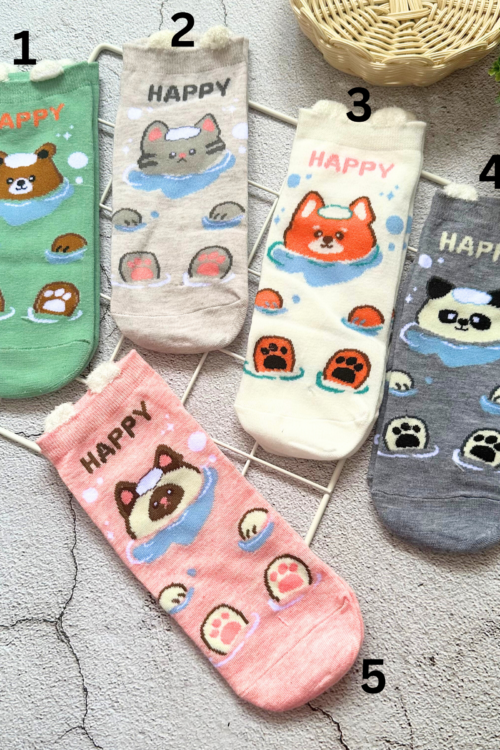 CARTOON ANKLE SOCKS - PAWS