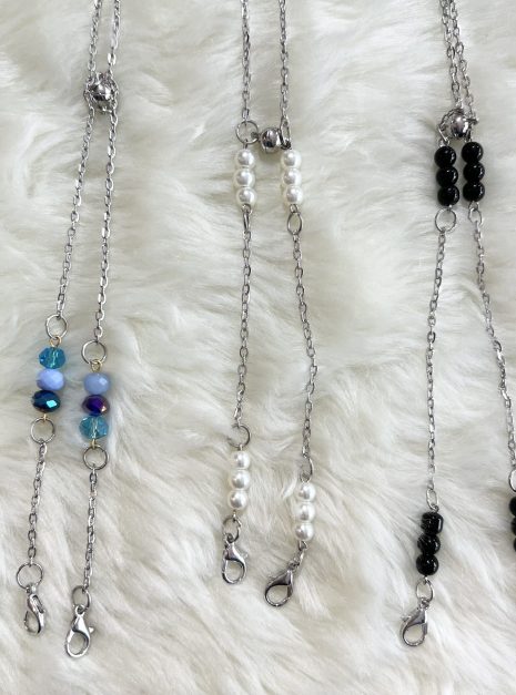 2 in 1 Magnet Mask Chain - Silver Series