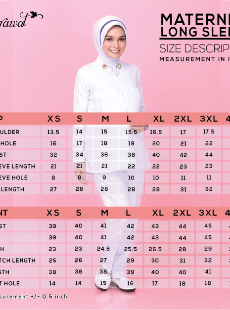 NURSE LONG SLEEVE MATERNITY TOP - (BAJU SAHAJA)