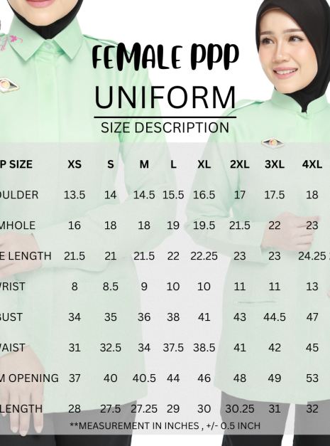 PENOLONG PEGAWAI PERUBATAN FEMALE CLINICAL TOP - (BAJU SAHAJA)