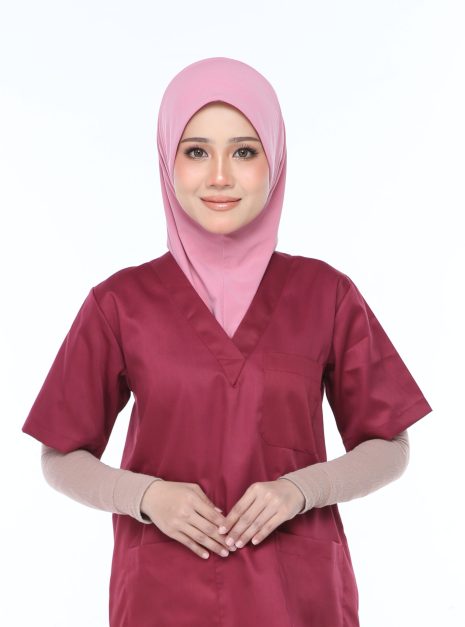 Tudung Soft Awning Half Scuba - Pink Belacan