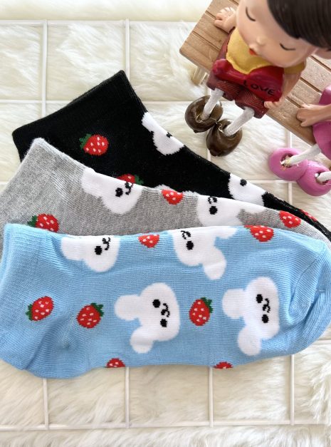 COTTON COMFORT SOCK - RABBIT (BLUE,BLACK,GREY)