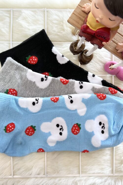 COTTON COMFORT SOCK - RABBIT (BLUE,BLACK,GREY)
