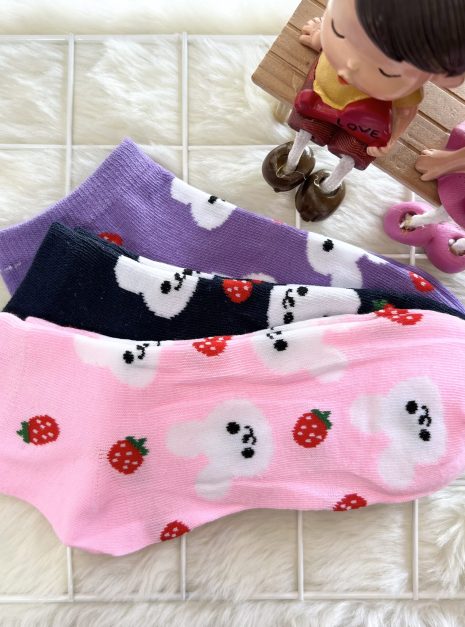 COTTON COMFORT SOCK - RABBIT (PINK,BLUE,PURPLE)