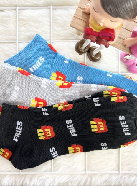 COTTON COMFORT SOCK - FRIES (BLUE,GREY,BLACK)