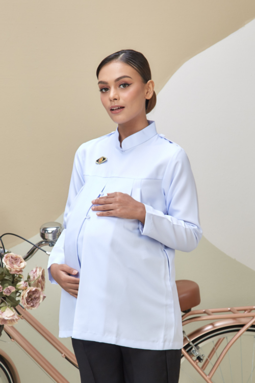 PENOLONG PEGAWAI PERUBATAN MATERNITY TOP - (WHITE - BAJU SAHAJA)