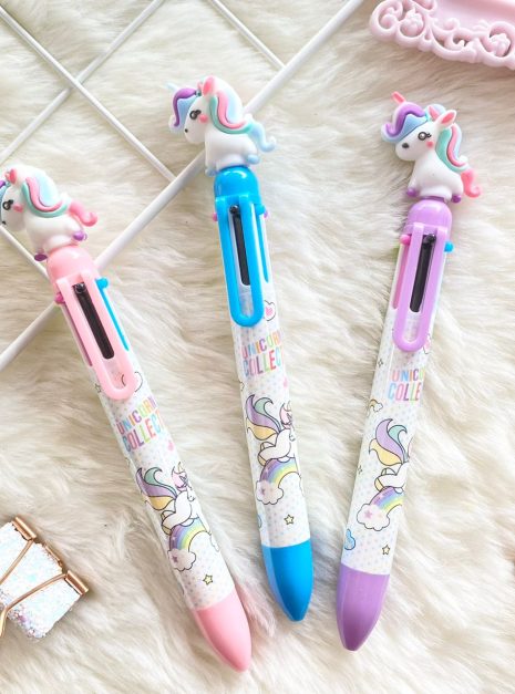 PEN 6 COLOURS - LARGE UNICORN