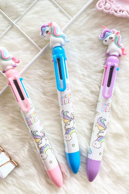 PEN 6 COLOURS - LARGE UNICORN