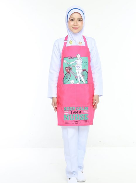 APRON BUTIK JURURAWAT -  HOT PINK