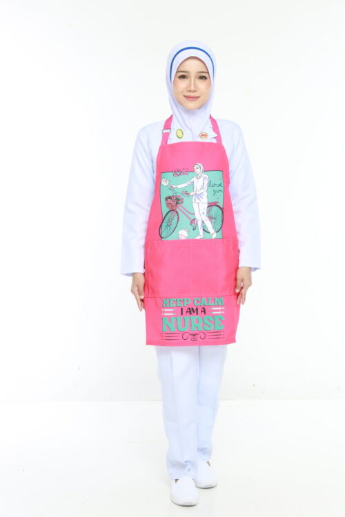 APRON BUTIK JURURAWAT -  HOT PINK
