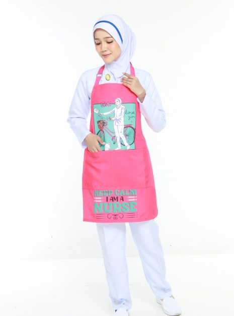 APRON BUTIK JURURAWAT -  HOT PINK
