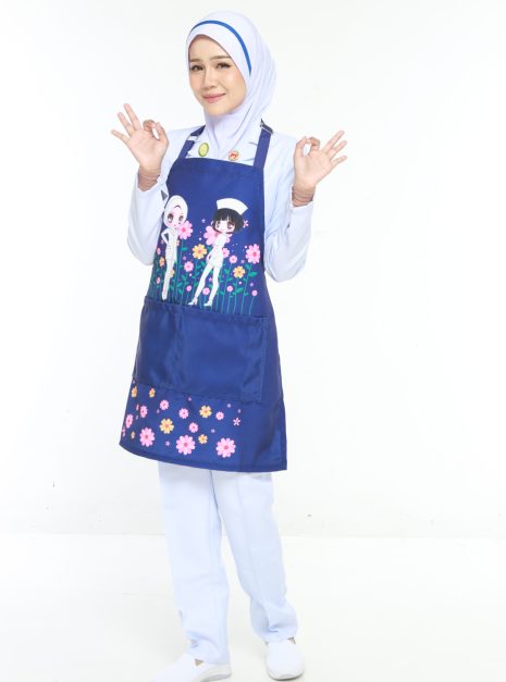 APRON BUTIK JURURAWAT - BLUE