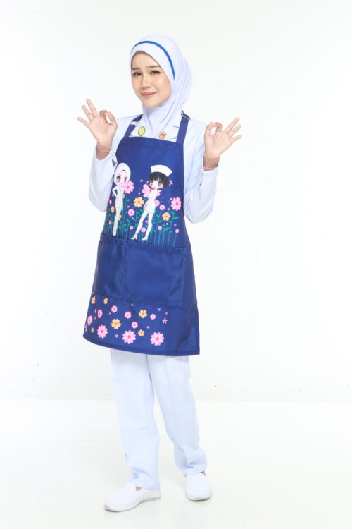 APRON BUTIK JURURAWAT - BLUE