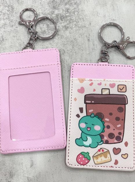 Card Holder Light Pink - Boba Dino