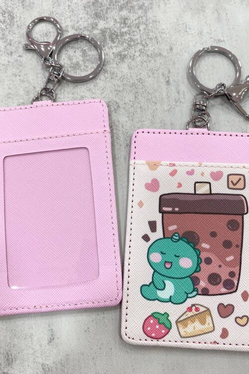 Card Holder Light Pink - Boba Dino