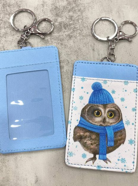 Card Holder Light Blue - Cute Bird