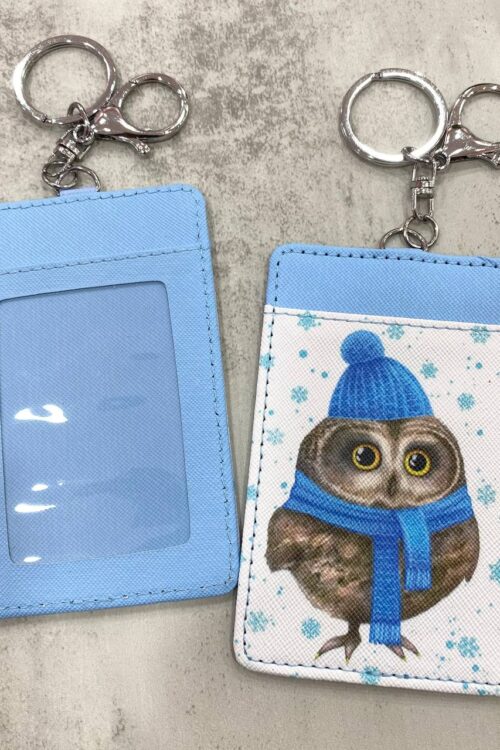 Card Holder Light Blue - Cute Bird