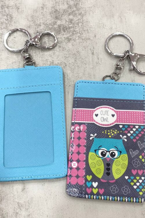 Card Holder Light Blue - Cute Owl