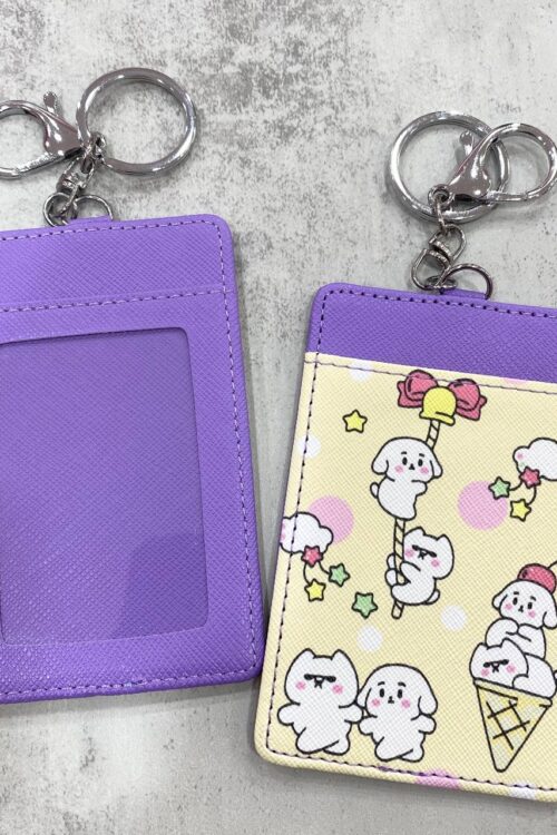 Card Holder Purple - Puppies