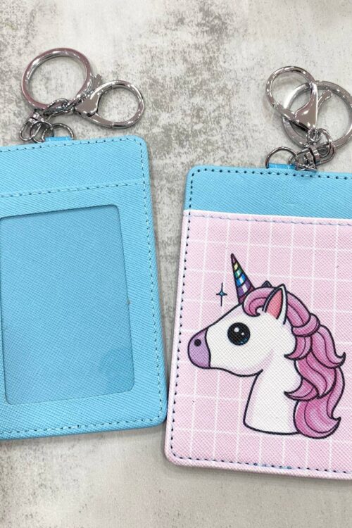 Card Holder Pink Blue - Cute Unicorn