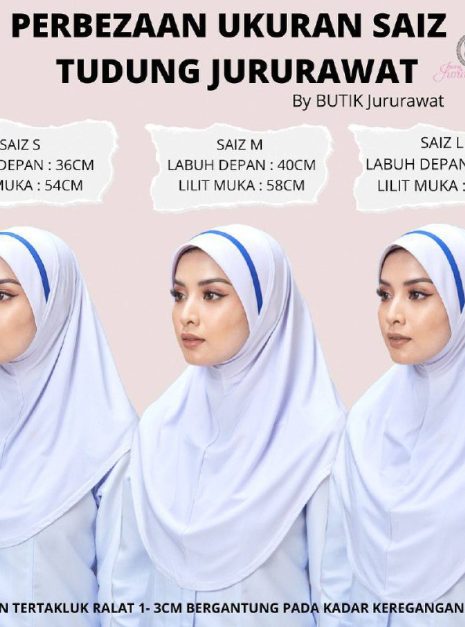 Tudung Soft Awning Full Scuba Jururawat