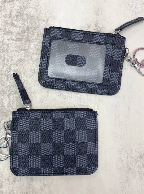 Card Holder Horizontal - Black Grey Marble
