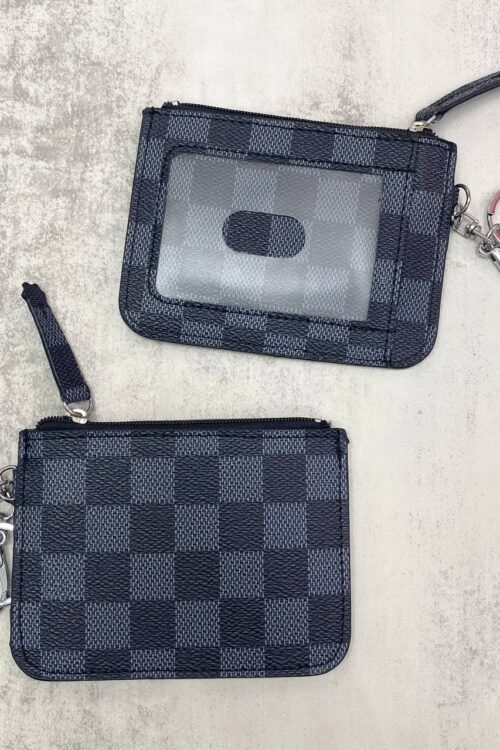 Card Holder Horizontal - Black Grey Marble