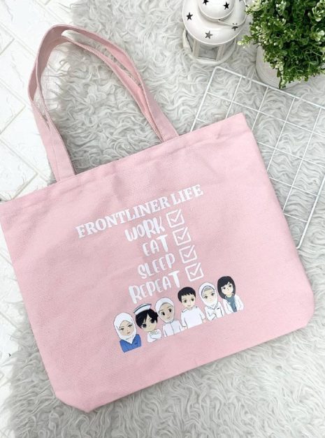 TOTE BAG FRONTLINER LIFE - LIGHT PINK