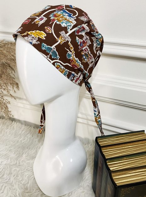 SCRUB CAP - BROWN LONDON