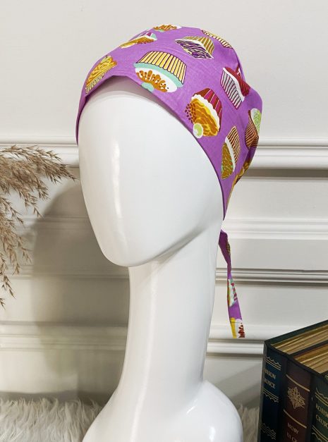 SCRUB CAP - PURPLE CUPCAKES