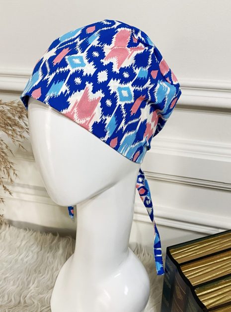 SCRUB CAP - BLUE TRIBAL